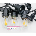 Luzes de corda ao ar livre com 15 luzes (3 extra S14 bulbos) e 13 cabo de extensão de correspondência de pé - comercial à prova de intempé
